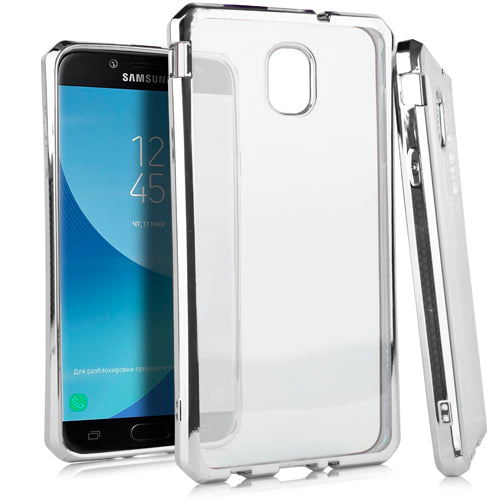 GSA Bumper Candy Case For Samsung Galaxy J3 (2018), J337 Clear/Silver