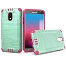 GSA Brushed Hybrid Case For Samsung Galaxy J7 (2018) & J737 Teal/Hot Pink