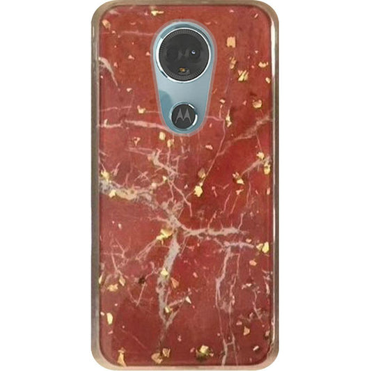 GSA Marble Glitter Case For Motorola Moto E5 Supra E5 Plus Red