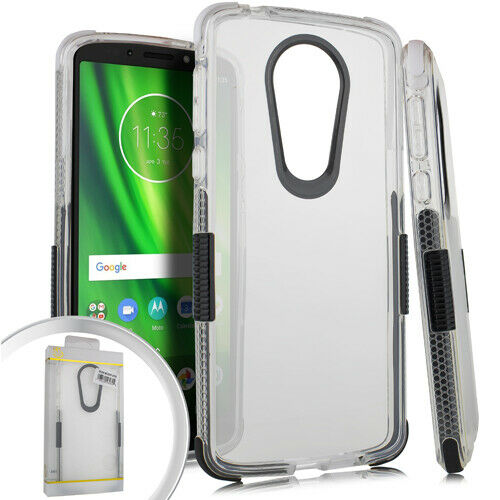 GSA Side Spine Clear Case  for Motorola Moto E5 Plus/ E5 Supra White Black