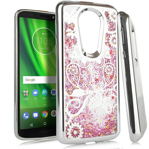 GSA LIQUID IMAGE GLITTER OWL For Motorola E5 Plus, E5 Supra - SILVER
