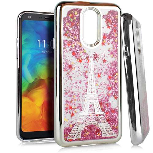 GSA CHROME Glitter Motion Paris Tower For LG Q7 Plus Q7 Silver