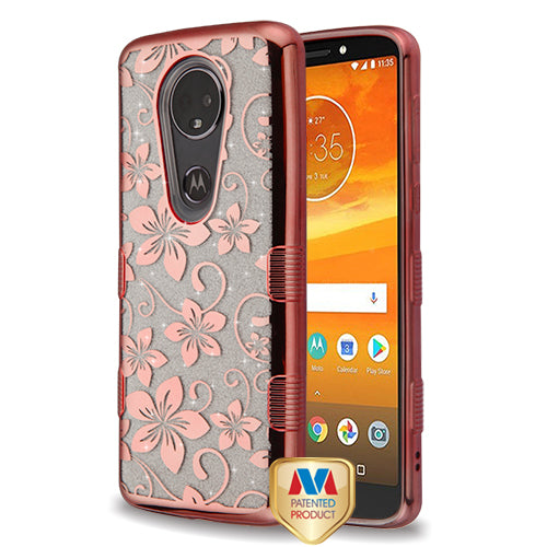 GSA Hibiscus Flower For Motorola Moto E5 Plus, E5 Supra Rose Gold
