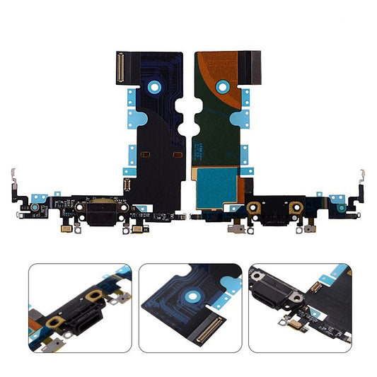 GSA Charging Port with Flex Cable and Mic for iPhone 8 & SE (2020) (4.7") (HQ) - Black