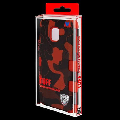 Mybat Tuff Hybrid Camo Case For Samsung Galaxy J3 (2018), J337, J3 V 3rd Gen, J3 Star, J3 Achieve, Express Prime 3  Red/Black