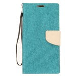 GSA Denim Fabric Flip Wallet Case for LG Q7, Q7 Plus Gray Teal