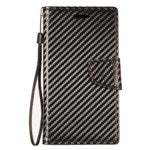 GSA Carbon Fiber Wallet Case For Motorola Moto E5 Plus, E5 Supra Black