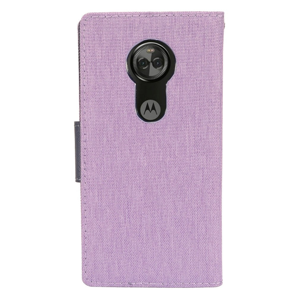 GSA Denim Fabric Wallet for Motorola Moto E5 Plus Moto E5 Supra - Purple/Blue