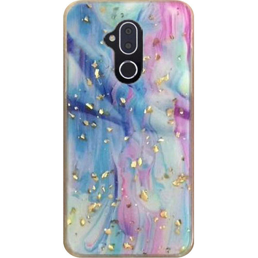 GSA Frozen Gold Marble Candy Case For Alcatel 7 Folio, 6062W - Colorful Galaxy