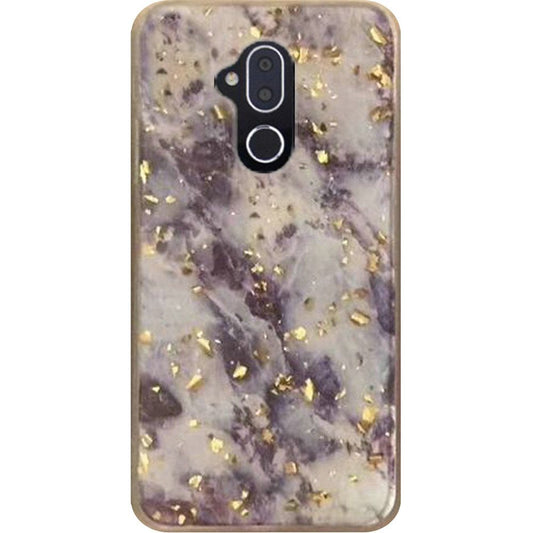 GSA Marble Glitter Case for Alcatel 7 Folio, 6062, T-Mobile REVVL 2 Plus,  Purple