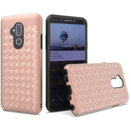 GSA Woven Dual Layer Hybrid Case for Alcatel 7 Folio, 6062W - Rose Gold