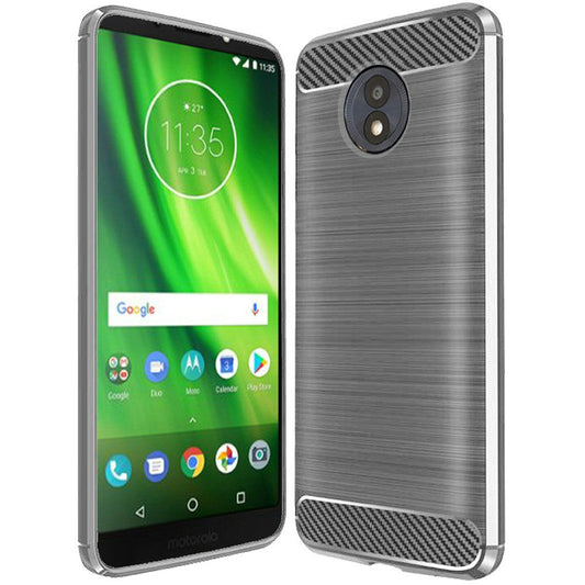 GSA Carbon Fiber Design Brushed TPU Case for Motorola Moto G6 Play Grey