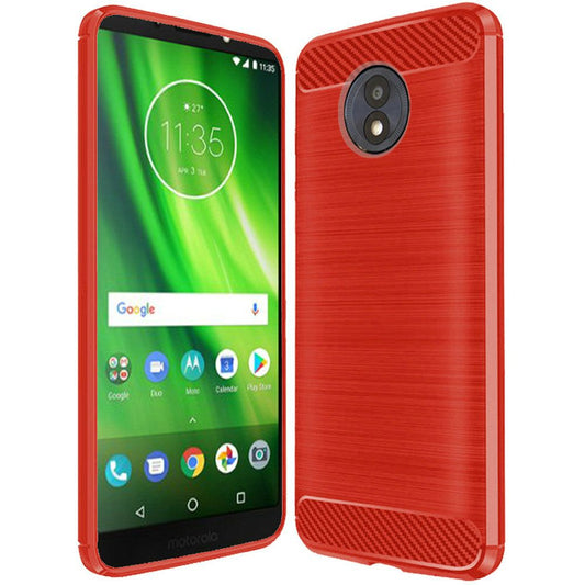 GSA Design Lined Brushed TPU Case for Motorola Moto G6 Play Red