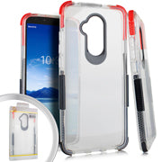 GSA Side Spine Bumper Candy Case For Alcatel 7 Folio - Clear/Red/Black
