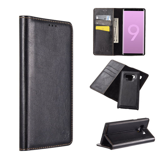GSA Gentleman Wallet Detachable Case for Samsung Galaxy Note 9 - Black
