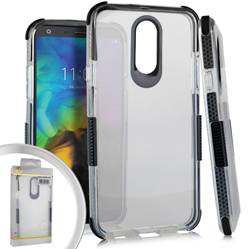 GSA Side Spine 2 Heavy Duty Soft Flexible Case for Lg Q7 Plus Q7 Black