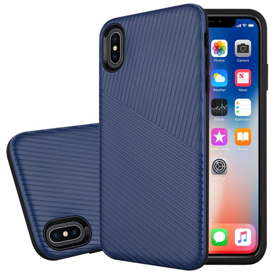 GSA Embossed Hybrid Case For Apple iPhone XS Max (6.5") Blue Black