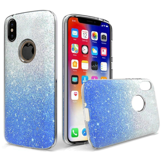 GSA Soft TPU Two Tone Glitter Hybrid Case For iPhone XR (6.1") Light Blue