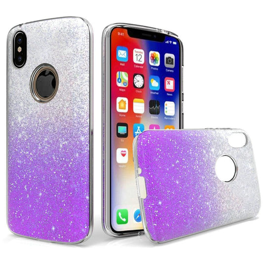 GSA Two Tone Soft Flexible Glitter Hybrid Case For iPhone XR (6.1") Purple