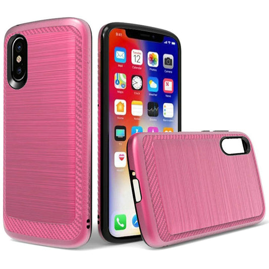 GSA Slim Metallic Brushed Hybrid Case For iPhone XR - Hot Pink