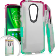 GSA SideSpine Candy Case For Motorola Moto E5 Play, E5 Cruise - Teal/Hot Pink