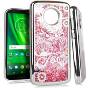 GSA Liquid Glitter Owl Candy Case For Motorola Moto E5 Cruise/E5 Play - Silver
