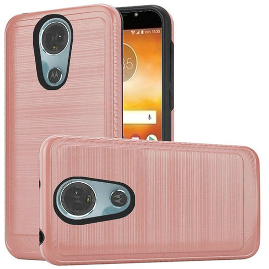GSA Brushed Hybrid Armor Case For Motorola Moto E5 Supra E5 Plus - Rose Gold