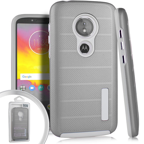 GSA Texture Hybrid Case For Motorola Moto E5 Play, E5 Cruise Silver