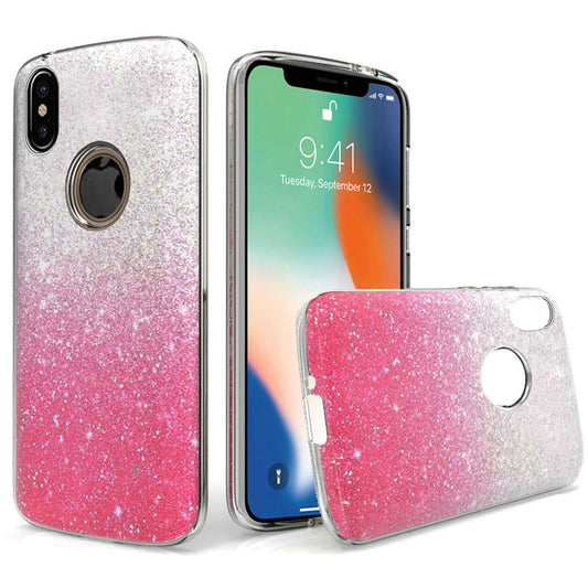 GSA Gradient Glitter For iPhone XS Max (6.5") - Hot Pink Silver
