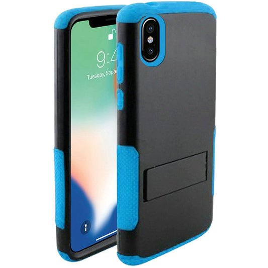 GSA Rugged Kickstand Hybrid Case For iPhone XS Max (6.5") - Black/Blue