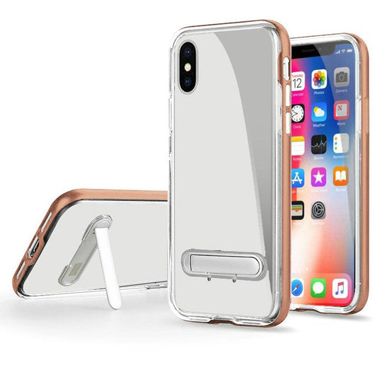 GSA Hybrid Kickstand Case For iPhone XS Max(6.5") Clear Rose Gold
