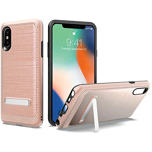 GSA Slim Brushed Hybrid Kickstand Case For iPhone XS Max (6.5") -Rose Gold
