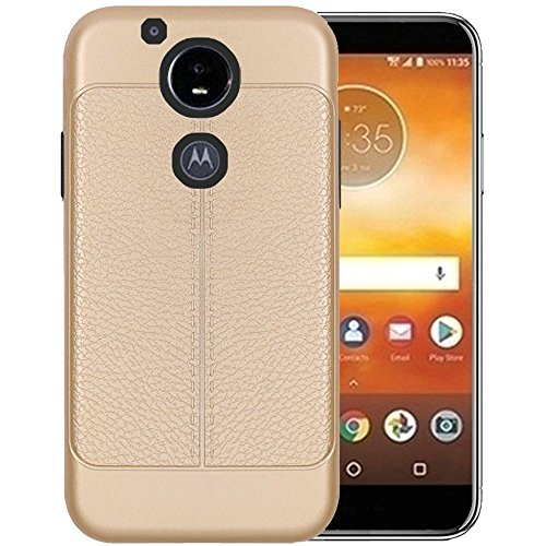 GSA Leather Design Hybrid Case For Motorola Moto E5 Supra E5 Plus Gold
