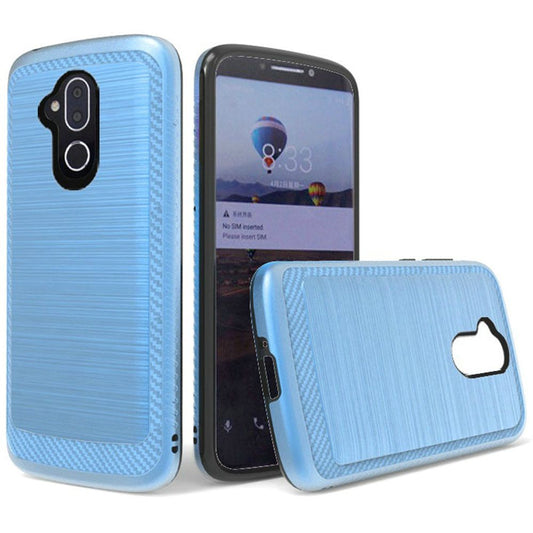 GSA Brushed Hybrid Edged Lining Case For Alcatel 7 Folio, 6062W (Blue)