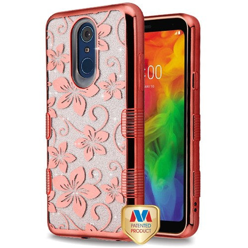 GSA Rose Gold Hibiscus Flower TUFF Case for LG Q7 LG Q7+