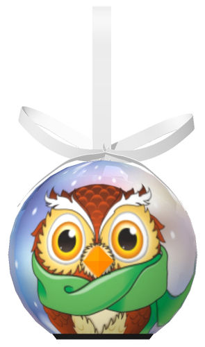 D&D Mini Owl Blinking Christmas Ornament