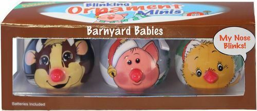 D&D Mini Barnyard Blinking Christmas Ornament-3pc Per Box