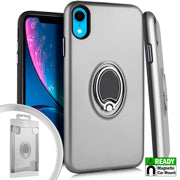 GSA Metallic Hybrid Case Ring Stand for iPhone XR (6.1") Silver