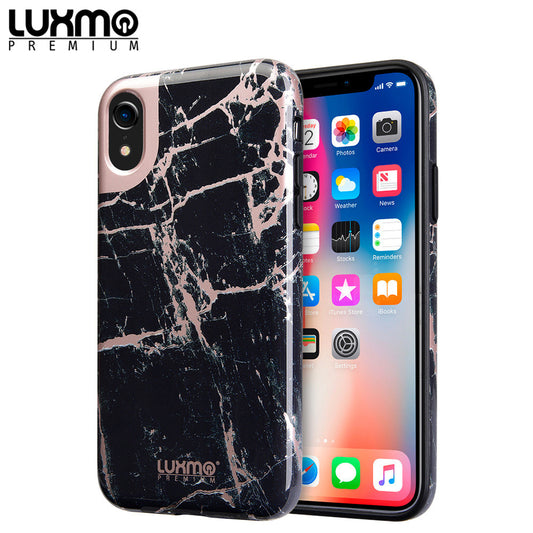 GSA Marblicious  Marble Shine UV Coated TPU Case For iPhone XR- Black Marble