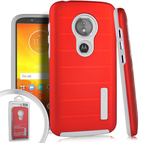 GSA Hybrid Brushed Case For Motorola Moto E5 Play, E5 Cruise Red, Gray