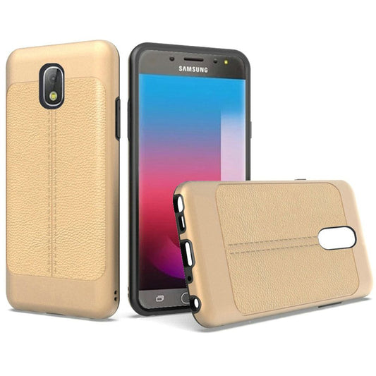 GSA Leather Design Hybrid Case For Samsung Galaxy J7 (2018) - Gold