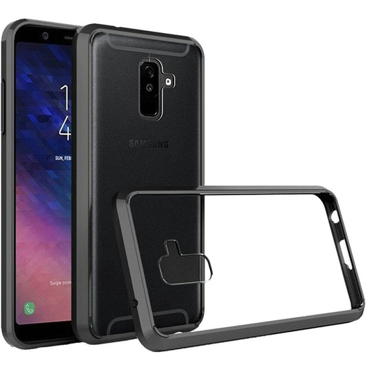 for Samsung Galaxy A6 (2018) Premium Shockproof Bumper Transparent PC TPU Case (Clear/Black)