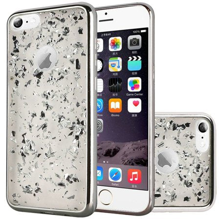 GSA Frozen Glitter Chrome Bumper Case For iPhone 6 Plus/6s Plus - Silver