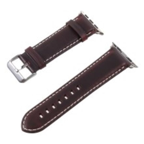 GSA Genuine Leather Buckle Band for iWatch 42/44/45/49mm - Coffee Brown