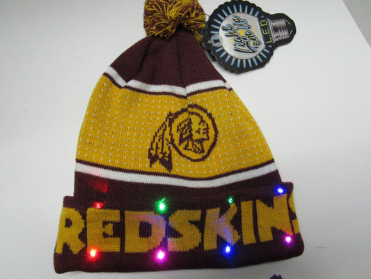 FOCO NFL Washington Redskins Big Logo Light 'em Up Knit Beanie Hat