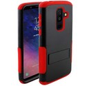 GSA Snap-on Rugged Hybrid Case w/Kickstand for Samsung Galaxy A6 - Black/Red