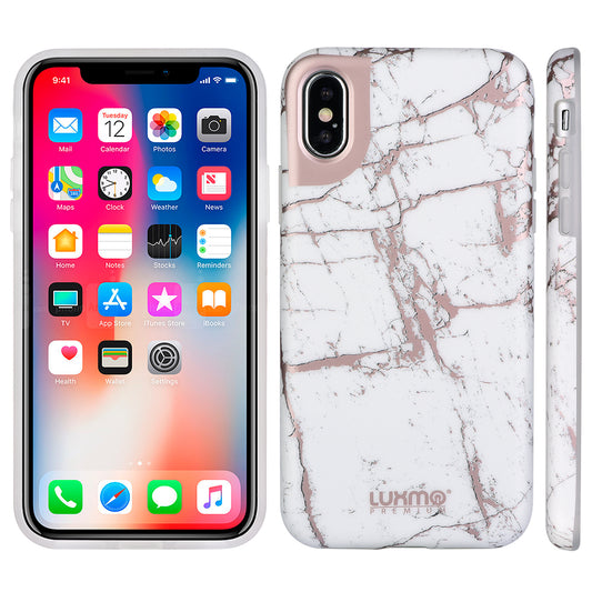 GSA Marblicious Collection Case For iPhone XS Max (6.5") White Rose Gold