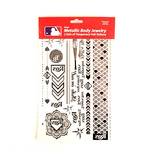 Little Earth MLB Tampa Bay Rays Temporary Foil Tattoos 2 Sheets