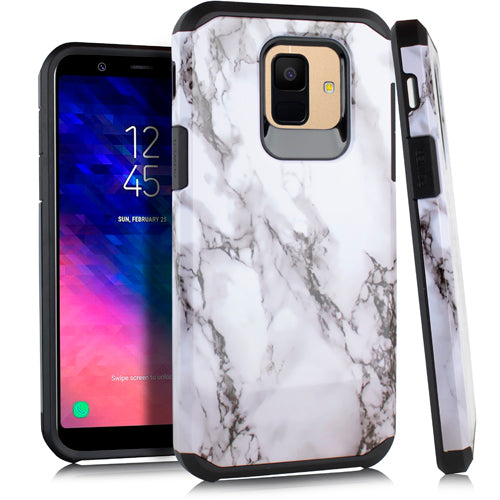 GSA Hybrid Marble Case 2 For Samsung Galaxy A6, A600 White Marble