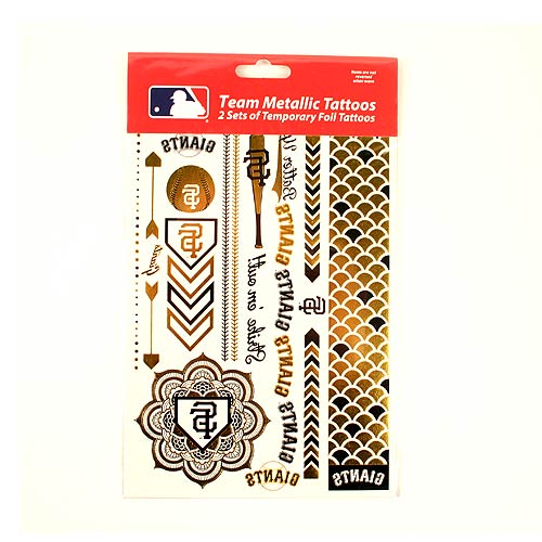 Little Earth MLB San Francisco Giants Temporary Foil Tattoos Two Sheets